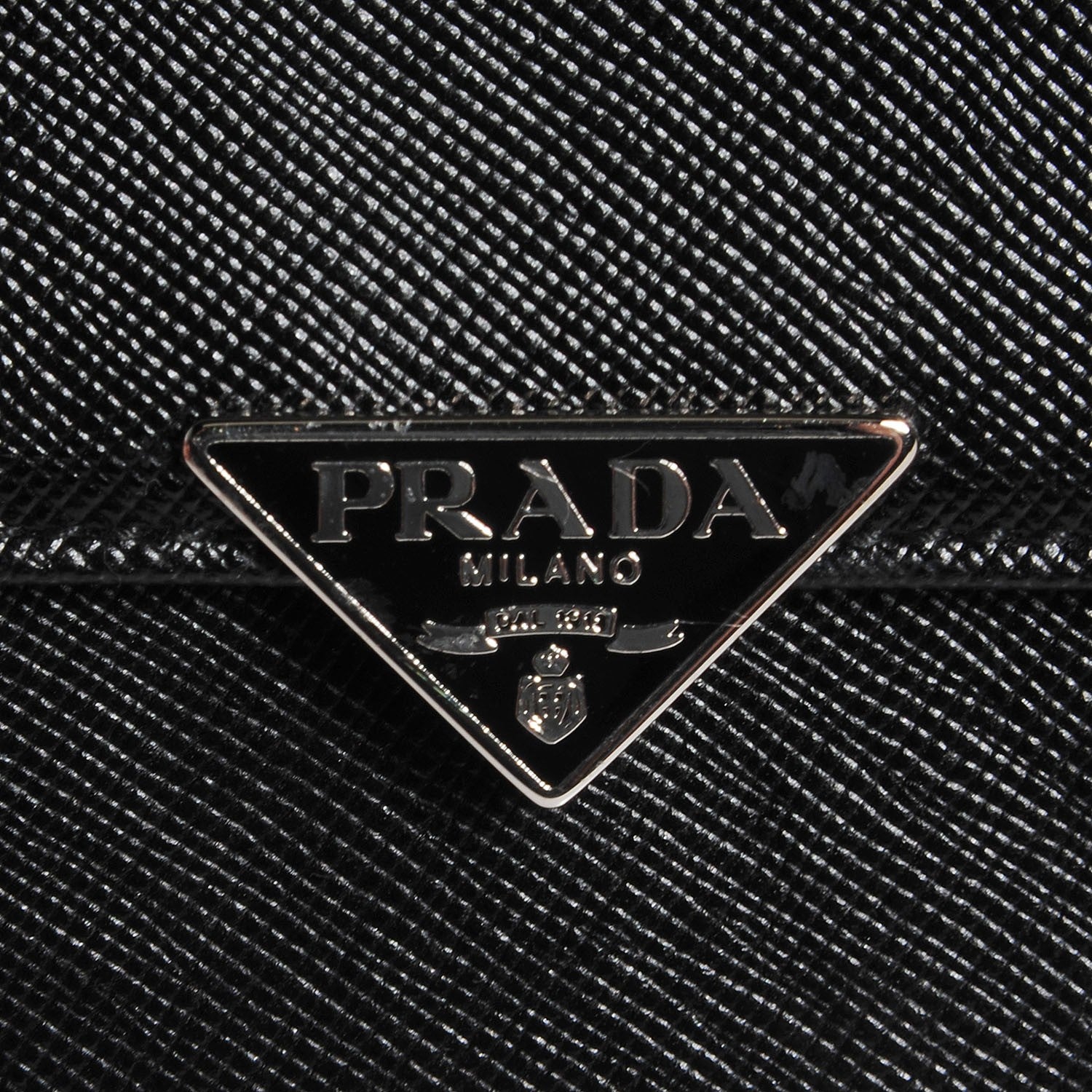 Prada Saffiano Medium Flap Bi-Fold Wallet Black 5 of 9
