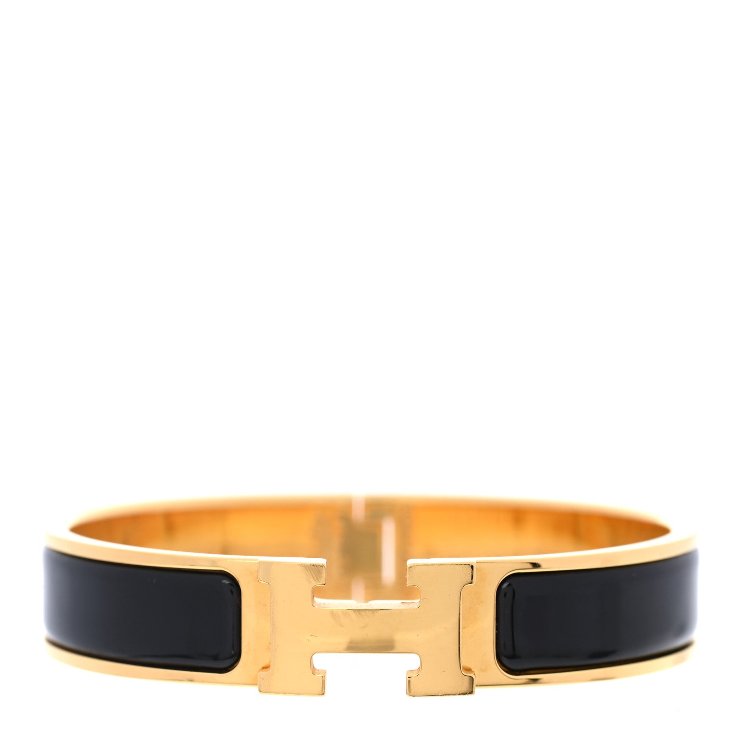 Hermes Enamel Narrow Clic Clac H Bracelet PM Black 1 of 5