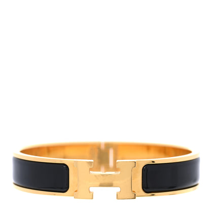Hermes Enamel Narrow Clic Clac H Bracelet PM Black 1 of 5