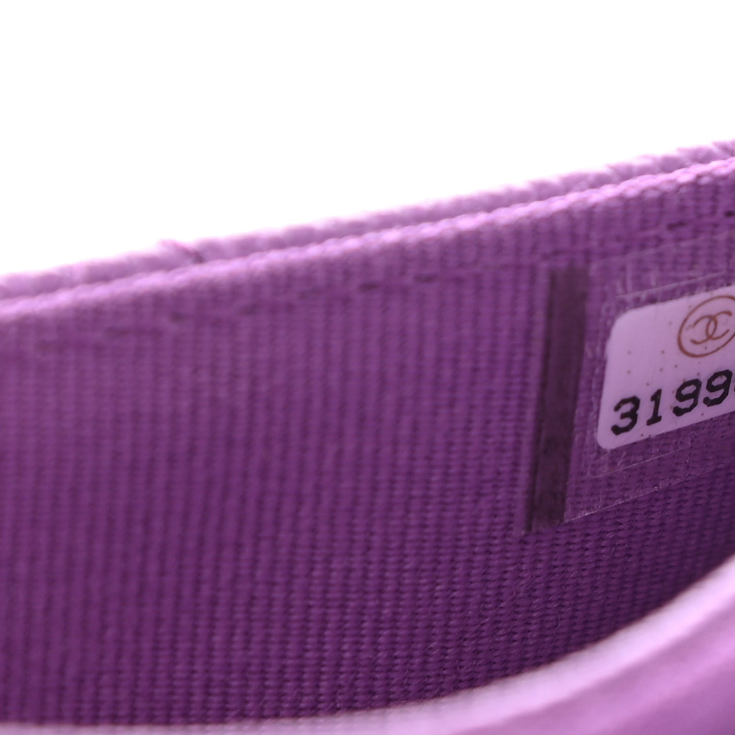 Caviar Quilted Flap Card Holder Wallet Purple