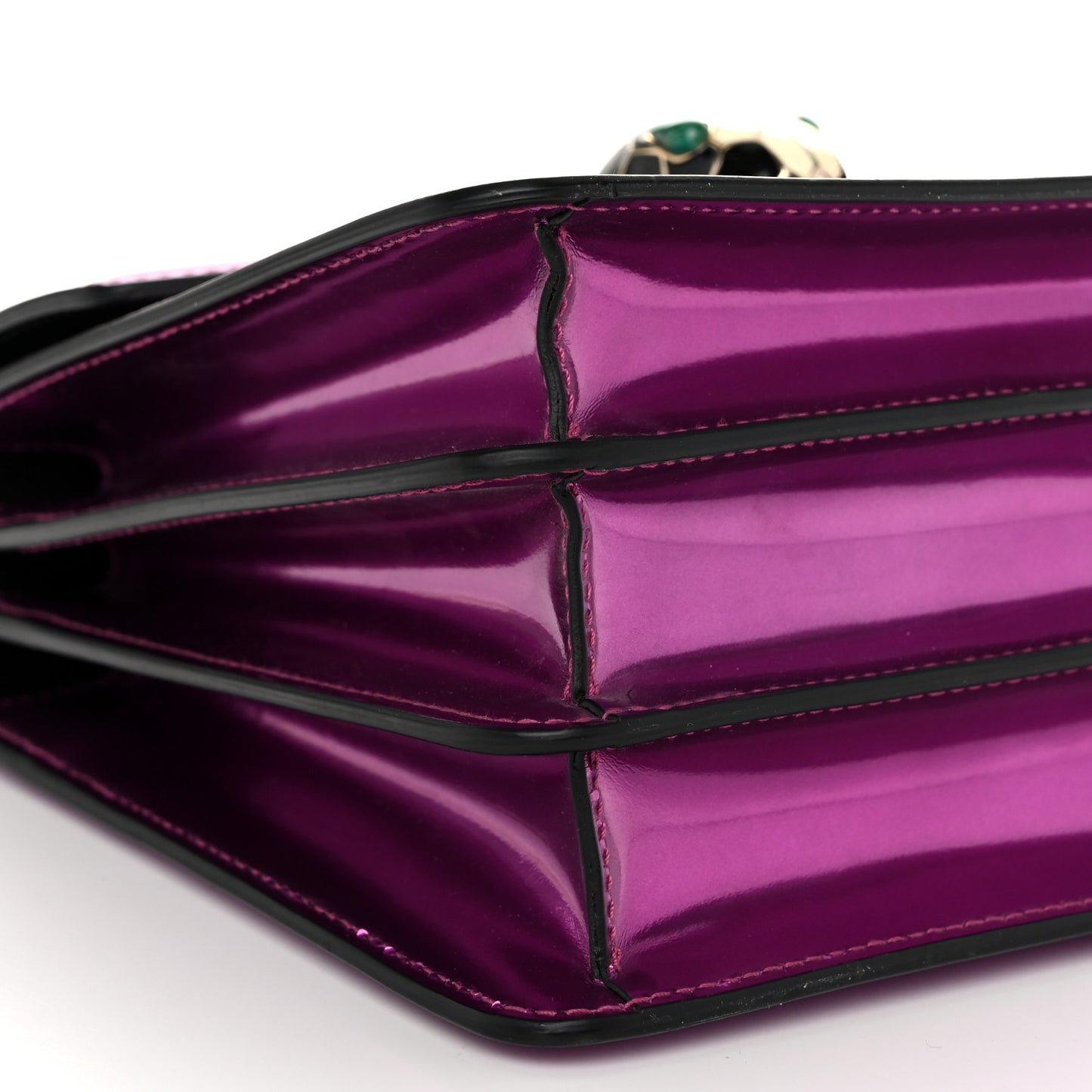 Metallic Calfskin Serpenti Forever Top Handle Amethyst