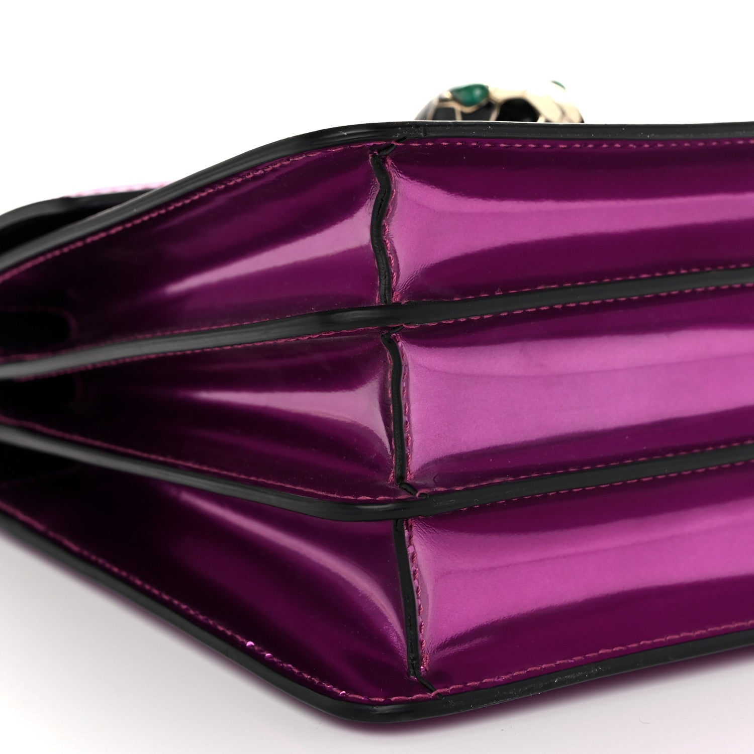 Bulgari Metallic Calfskin Serpenti Forever Top Handle Amethyst 8 of 9