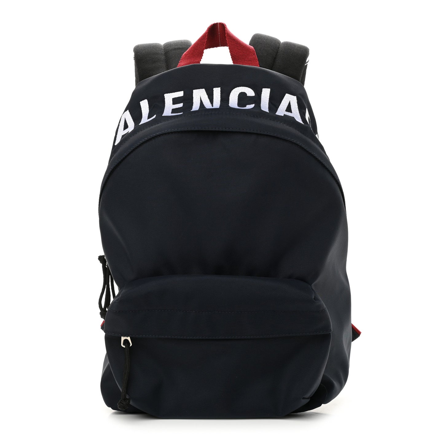 Sport Nylon Logo Embroidered Wheel Backpack Navy Blue Red