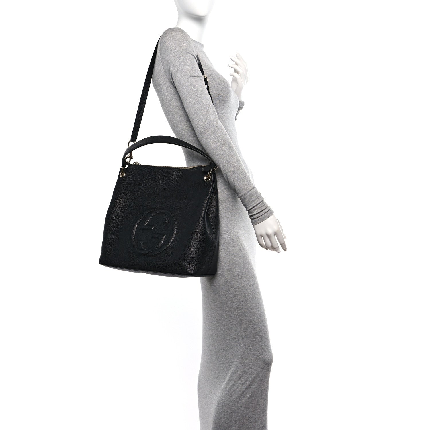 Gucci Pebbled Calfskin Large Soho Hobo Black 2 of 11