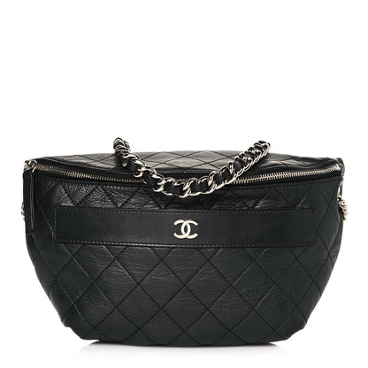 Chanel Aged Calfskin Quilted Crossbody Double Chain Bag Black 1 of 13