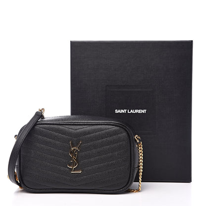 Saint Laurent Grain De Poudre Matelasse Monogram Mini Lou Camera Bag Black 10 of 10