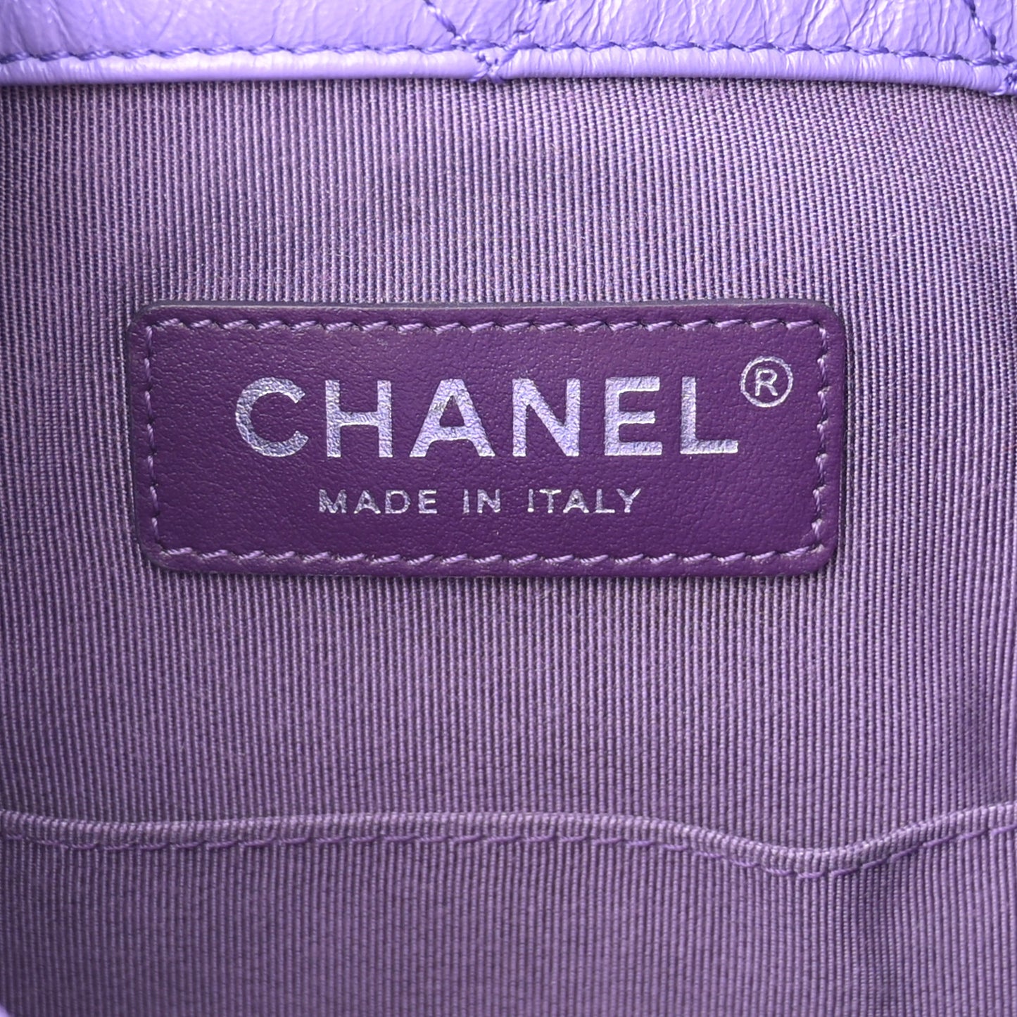 Aged Calfskin Quilted Small Gabrielle Backpack Purple
