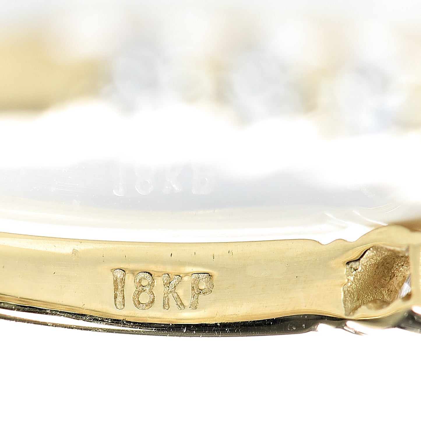 18K Yellow Gold Diamond Half Circle Band Ring 49 4.75