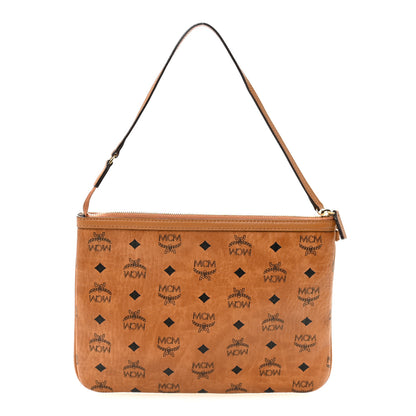 MCM Visetos Liz Shopper Tote Pouch Cognac 1 of 9