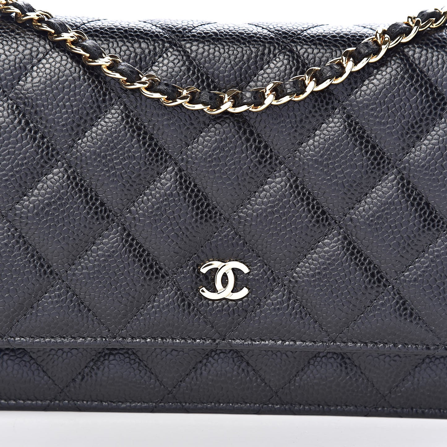 Caviar Quilted Wallet On Chain WOC Black