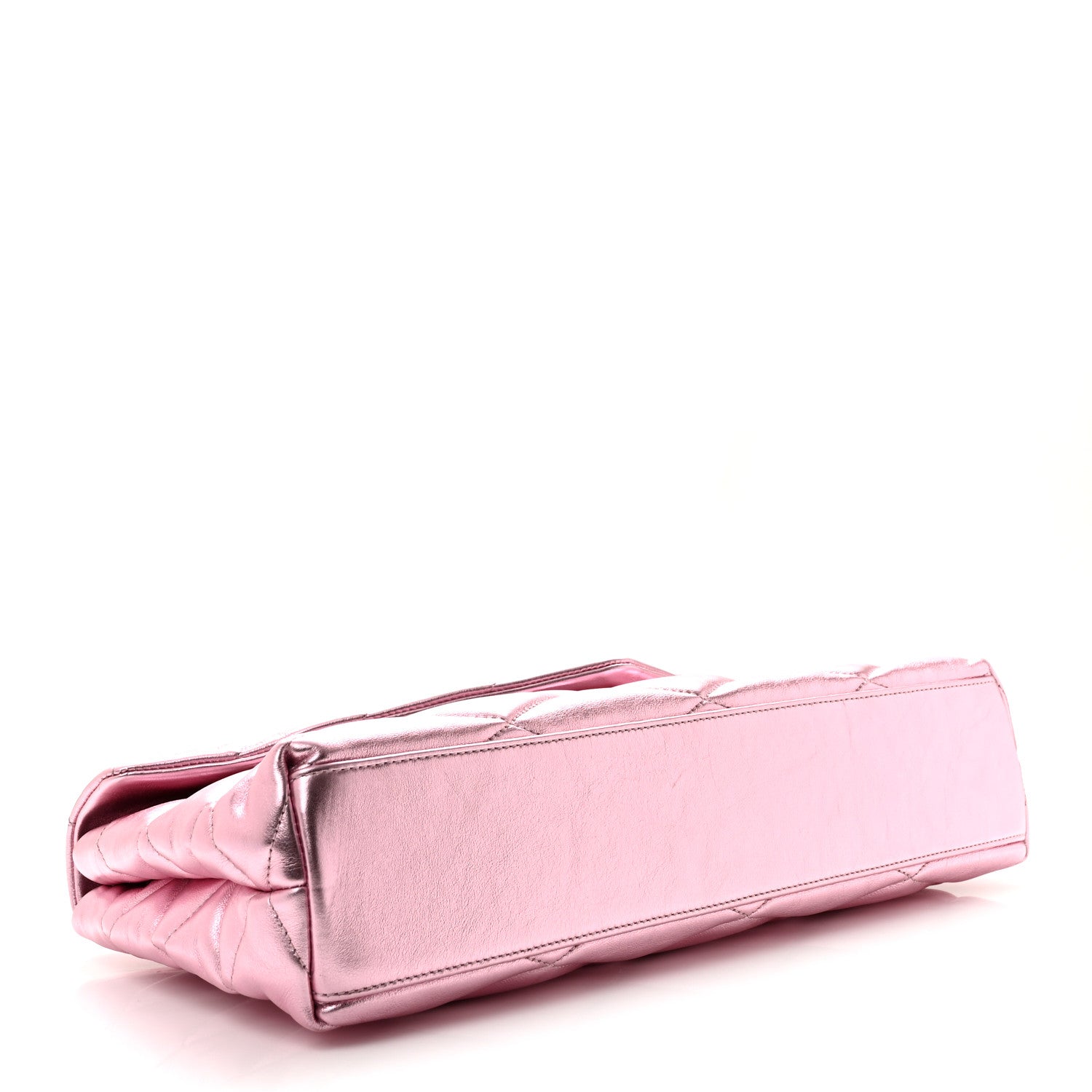 Saint Laurent Metallic Lambskin Quilted Sade Puffer Envelope Clutch New Azalea 4 of 10