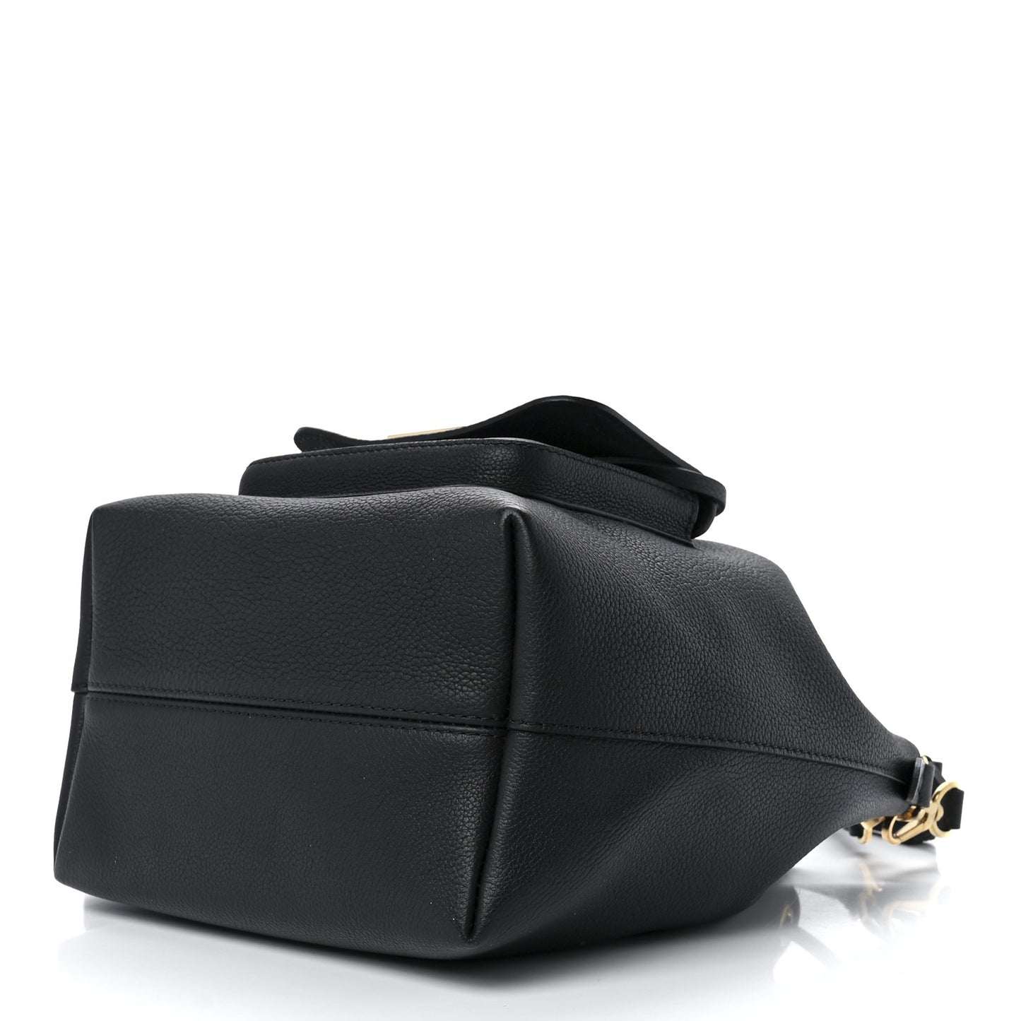 Calfskin Lockme Bucket MM Black