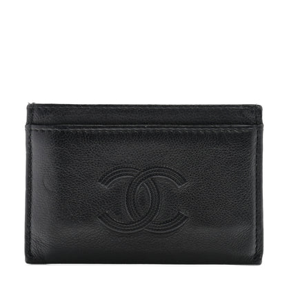 Chanel Calfskin CC Card Holder Black 1 of 9