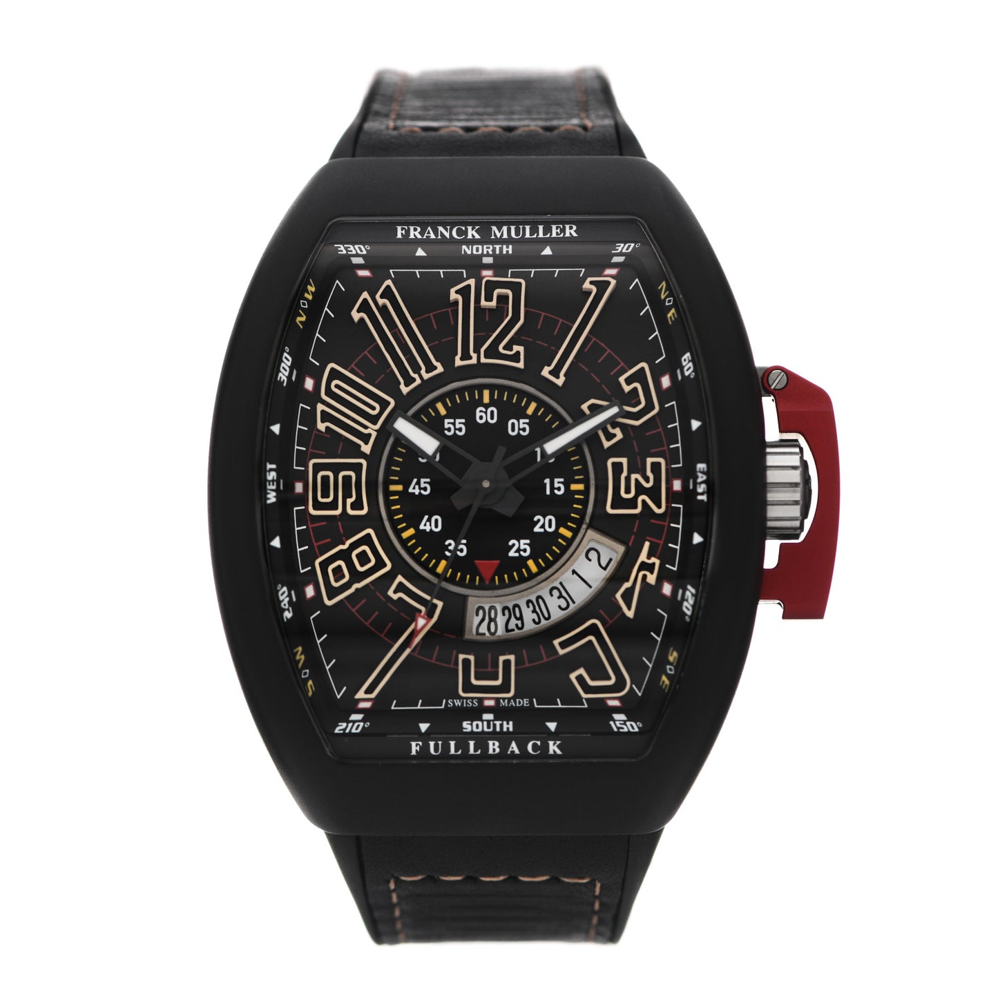 Titanium Calfskin 45mm Vanguard Fullback Automatic Watch Black V45SCDTLCK