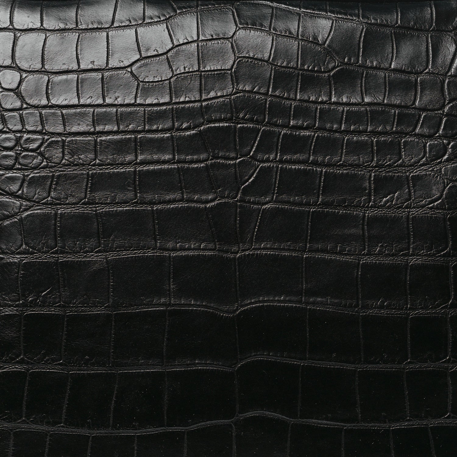Saint Laurent Calfskin Crocodile Embossed Large Convertible ID Bag Black 9 of 11