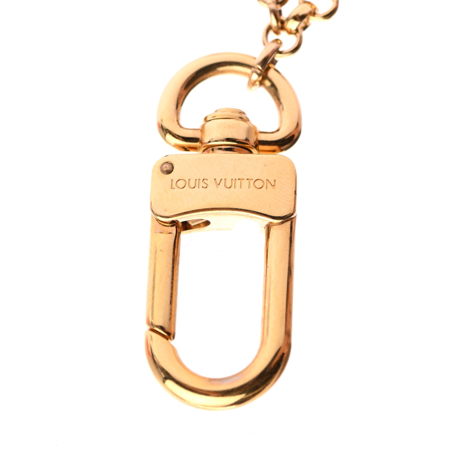 Louis Vuitton Brass Enamel Fleur De Monogram Bag Charm Chain Gold 4 of 4