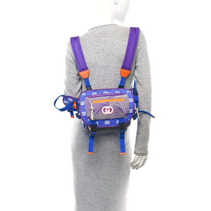 Gucci Jersey GG Monogram All Over Sporty Flap Backpack Blue Multicolor 2 of 9