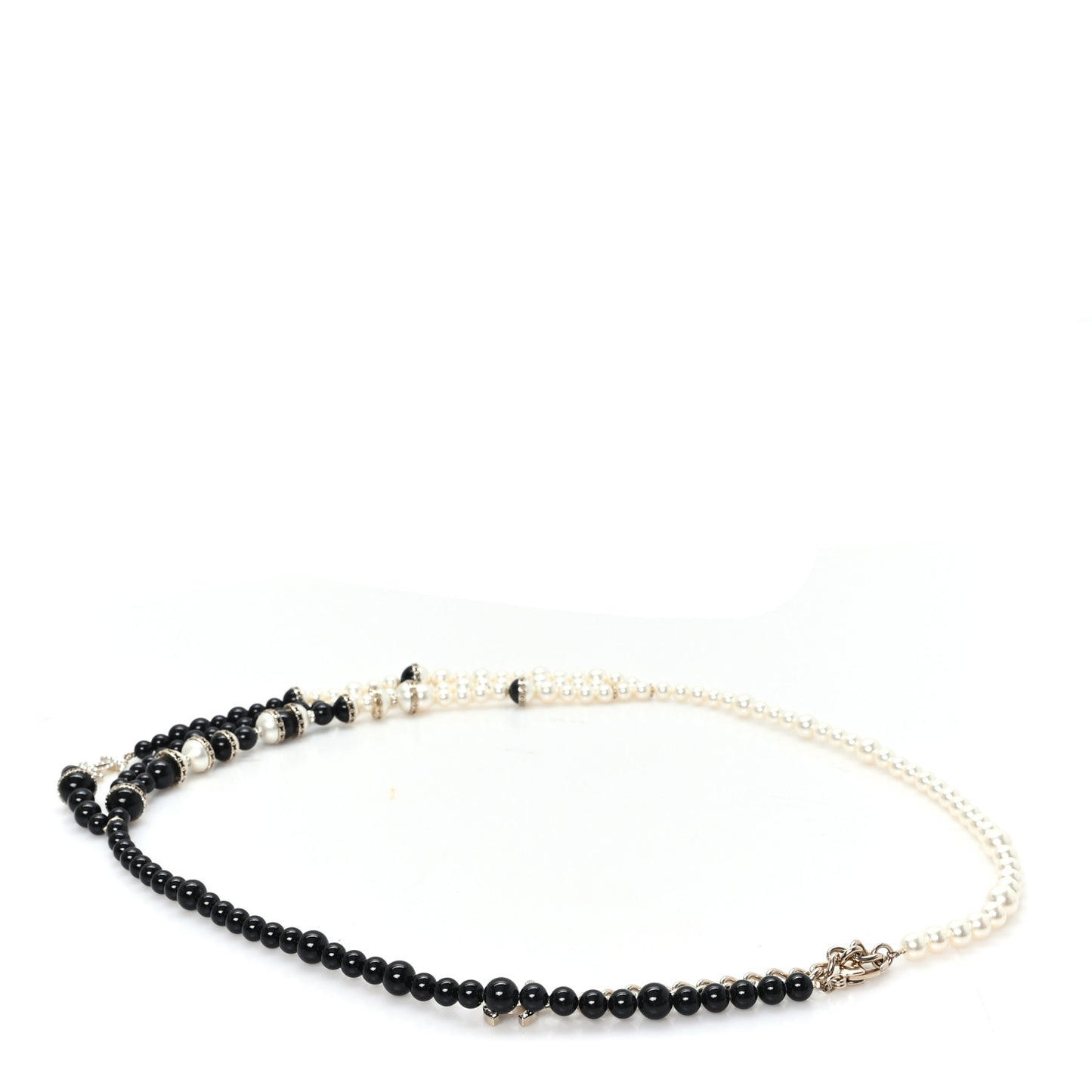 Pearl Crystal Bead Divine Higness Belt White Black