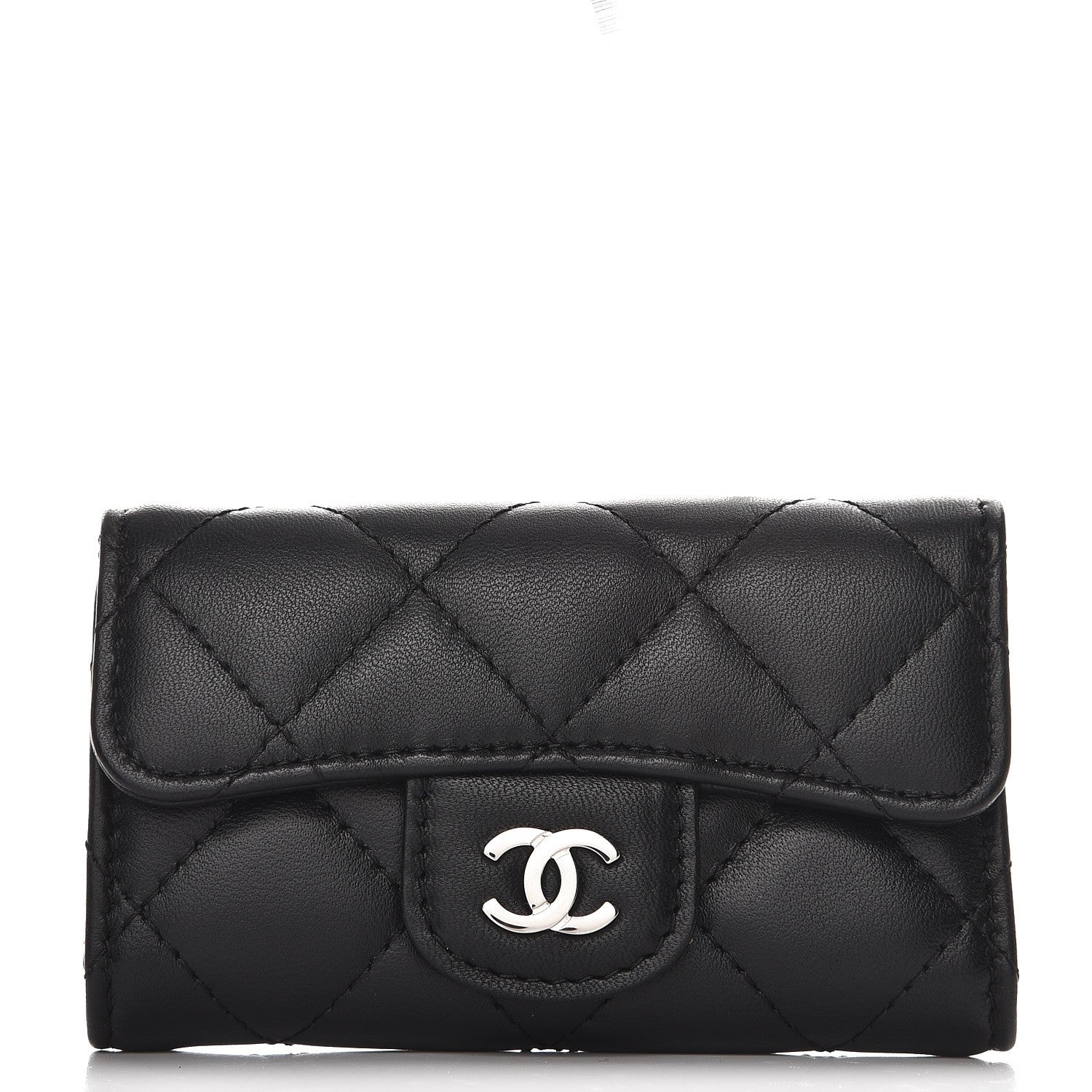 Chanel Lambskin Quilted 6 Key Holder Black 1 of 8