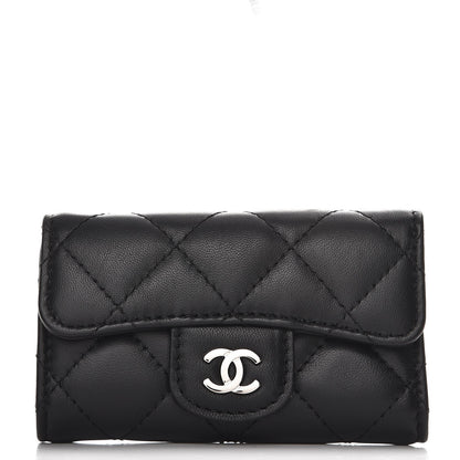 Chanel Lambskin Quilted 6 Key Holder Black 1 of 8