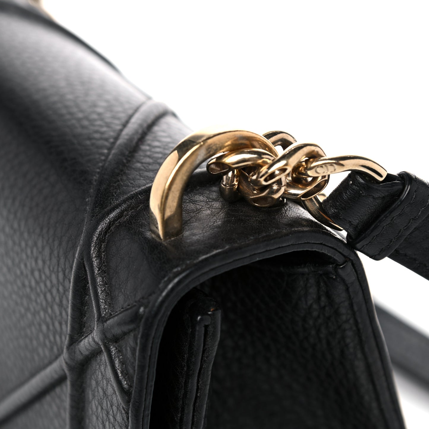 Grained Calfskin Medium Diorama Flap Bag Black