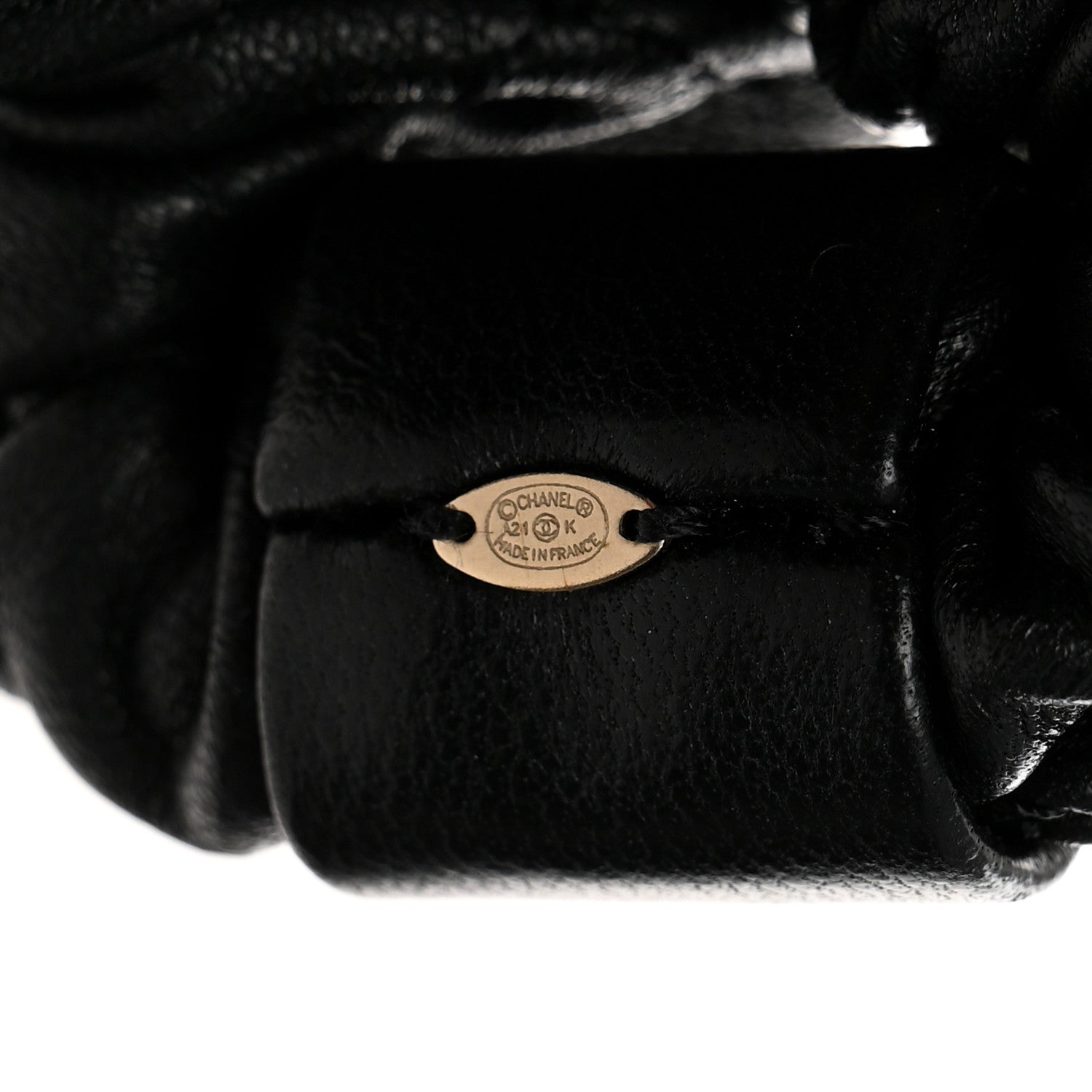 Chanel Lambskin Quilted CC Hair Scrunchie Black 4 of 4