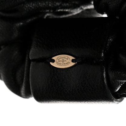 Chanel Lambskin Quilted CC Hair Scrunchie Black 4 of 4