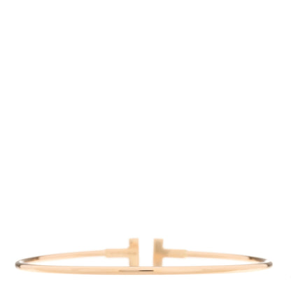 Tiffany 18K Rose Gold Narrow T Wire Bracelet 2 of 4