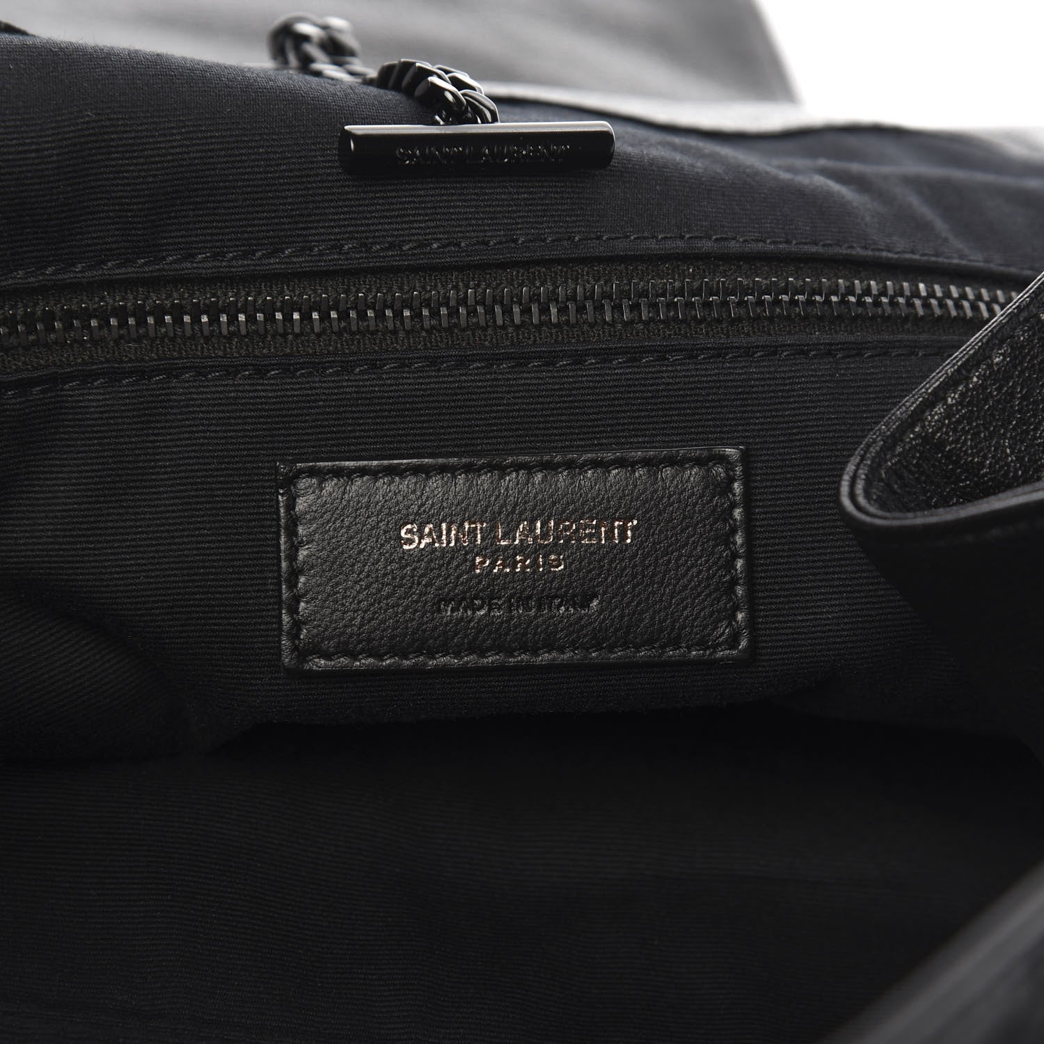 Saint Laurent Vintage Lambskin Chevron Monogram Medium Nolita Black 5 of 9