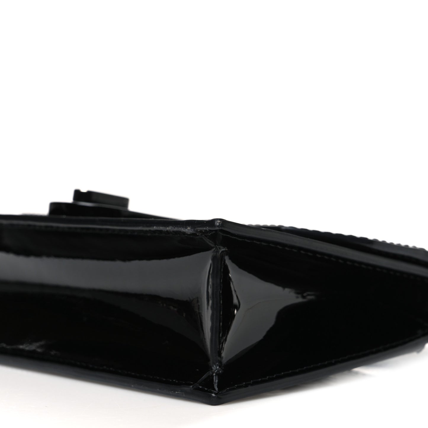 Patent Calfskin Mini Elisa Baguette Black