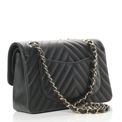 Chanel Caviar Chevron Quilted Small Double Flap Black 3 of 14