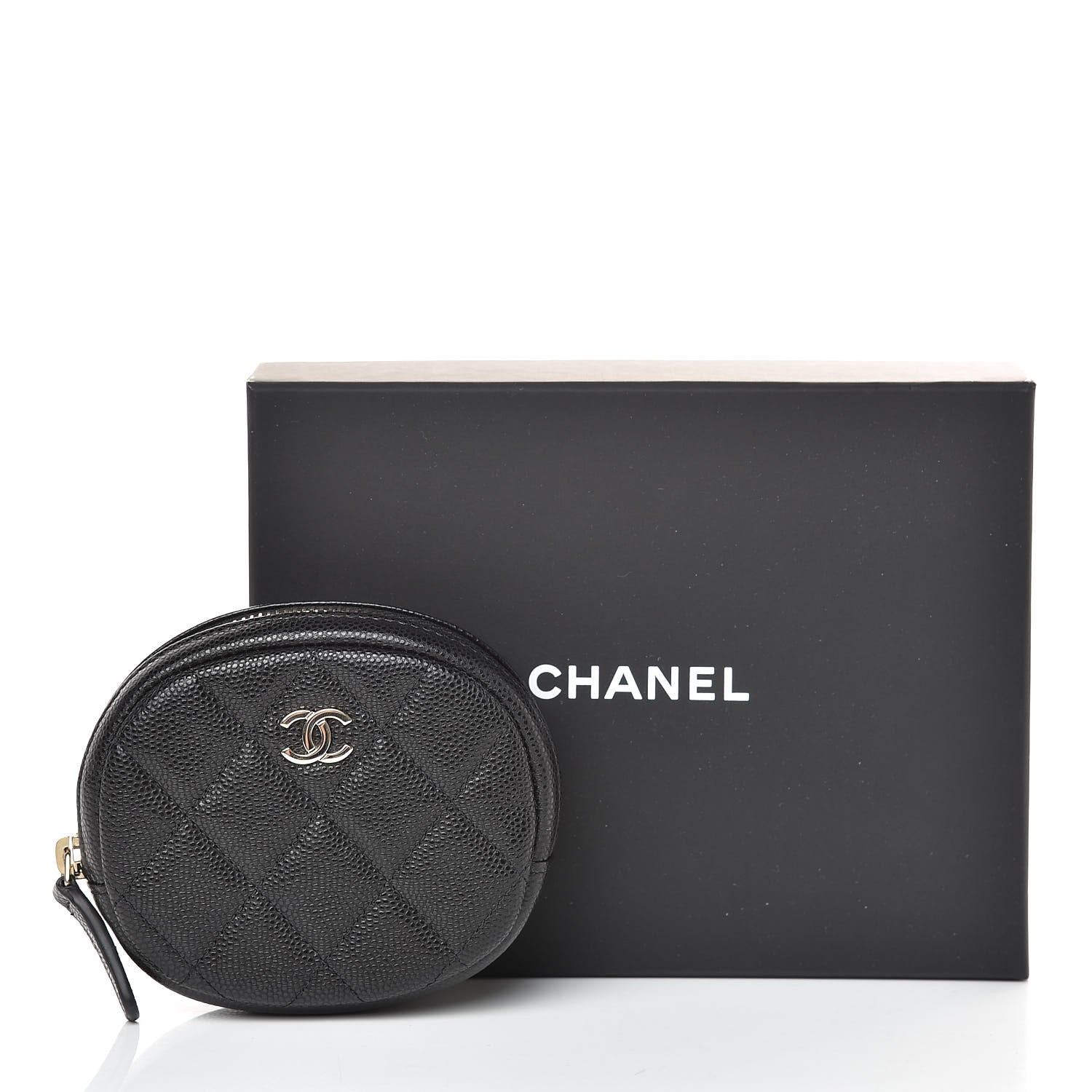 Chanel Caviar Quilted Zip Around Classic Coin Purse Black 8 of 8