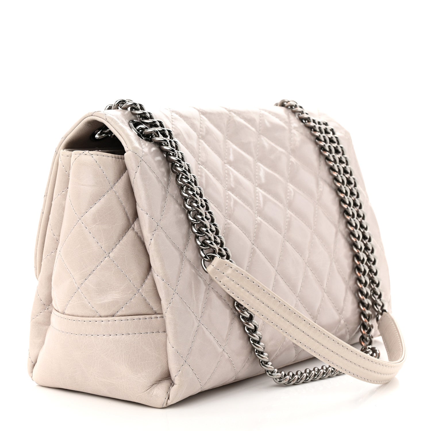 Chanel Glazed Calfskin Quilted Medium Lady Pearly Flap Light Beige 3 of 12