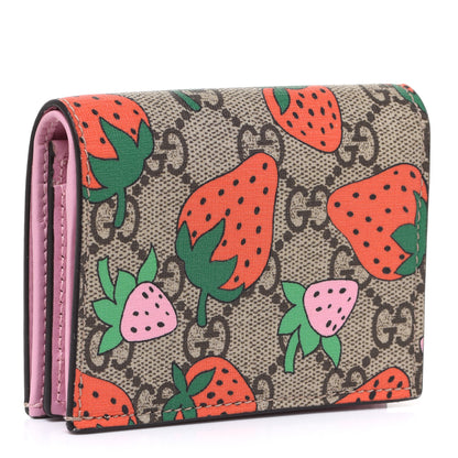 Gucci GG Supreme Monogram Strawberry Card Case 3 of 8