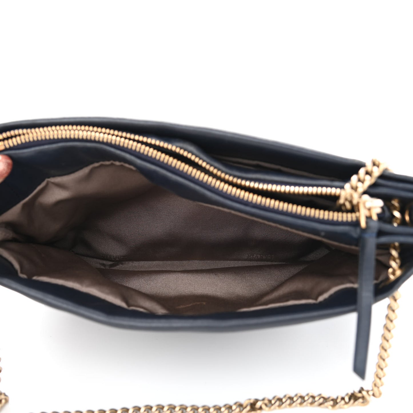 Lambskin Quilted Small Sugar Shoulder Bag Navy