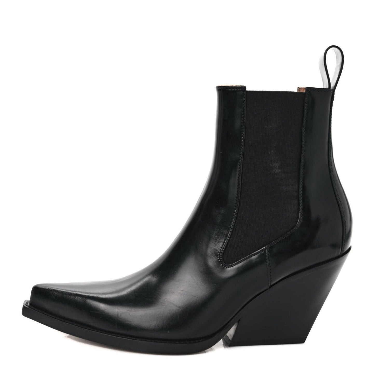Calfskin Lean Boots 40 Black