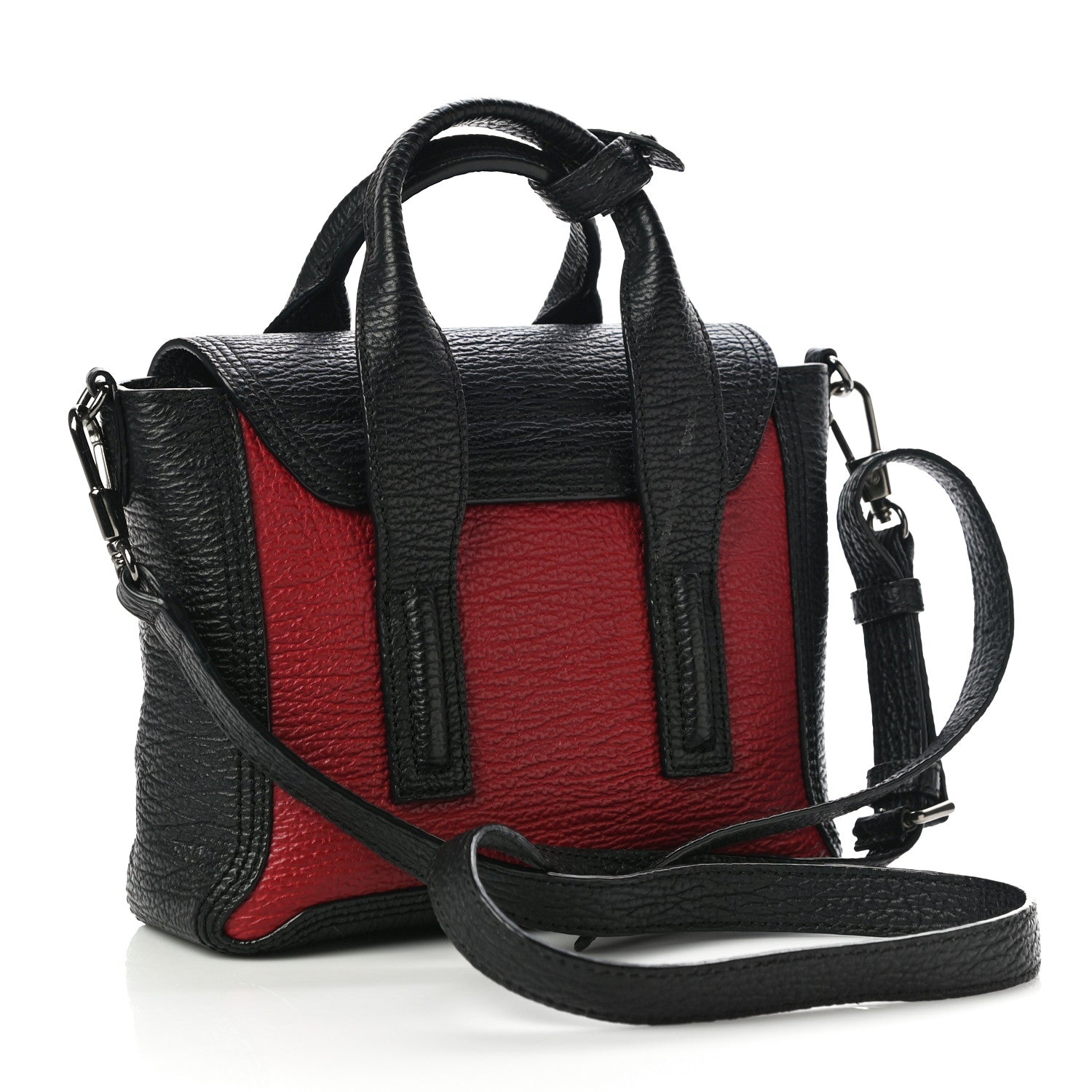 3.1 Phillip Lim Textured Calfskin Mini Pashli Satchel Crimson Black 3 of 9