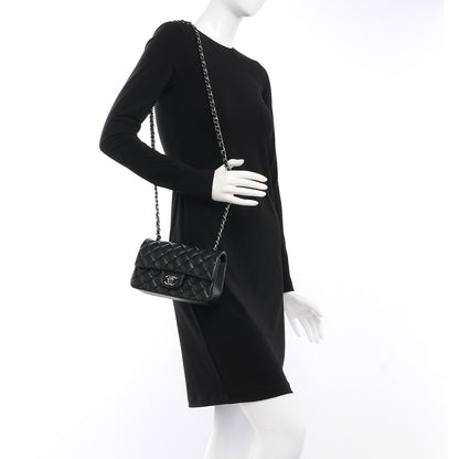 Chanel Lambskin Quilted Mini Rectangular Flap Black 2 of 8