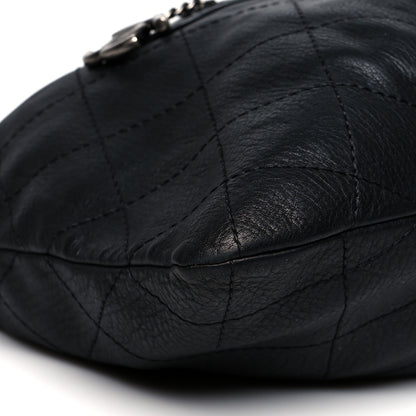 Chanel Calfskin Stitched Double Zip Hobo Black 8 of 9
