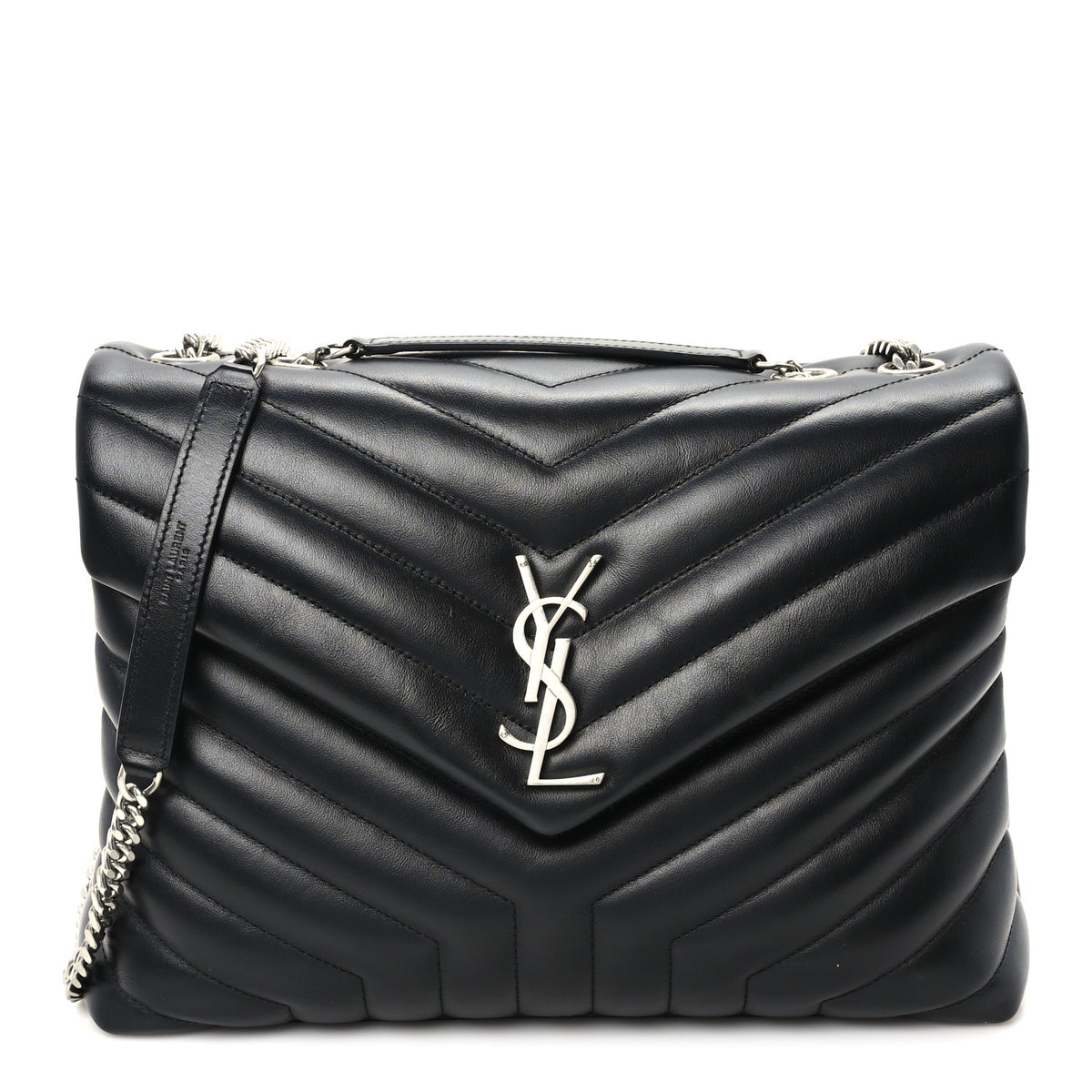 Saint Laurent Calfskin Y Quilted Monogram Medium Loulou Chain Satchel Black 1 of 10