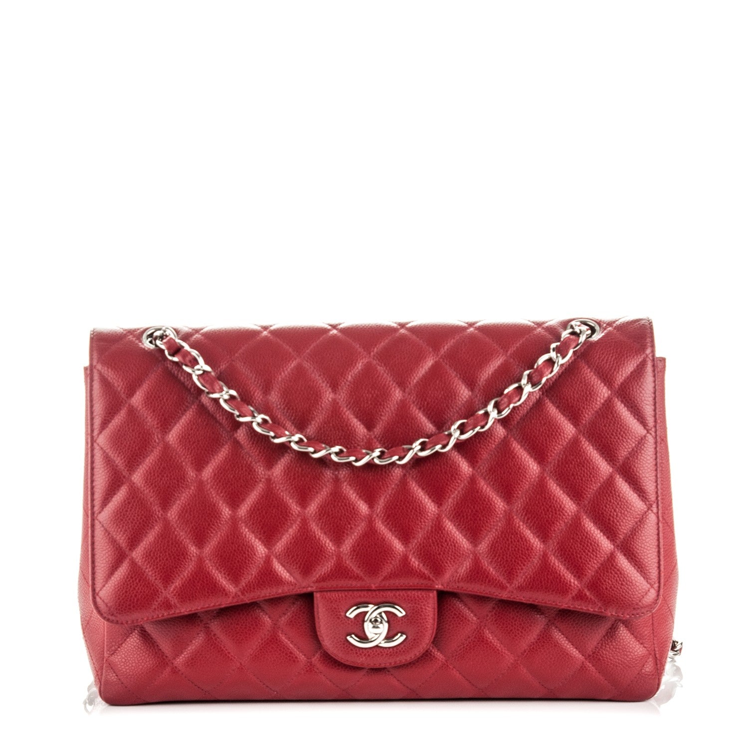 Chanel Caviar Quilted Maxi Single Flap Red 1 of 9