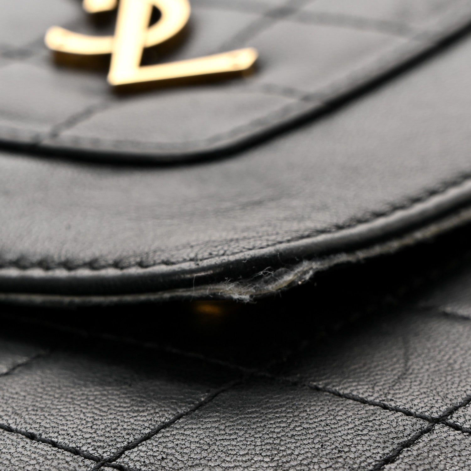 Saint Laurent Calfskin Quilted Lacquered Gaby Satchel Black 12 of 12