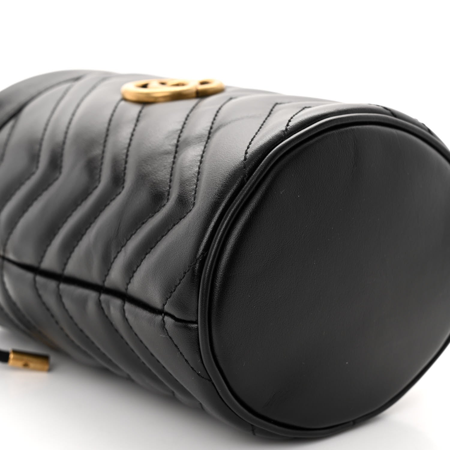 Gucci Calfskin Matelasse Mini GG Marmont 2.0 Bucket Bag Black 8 of 10