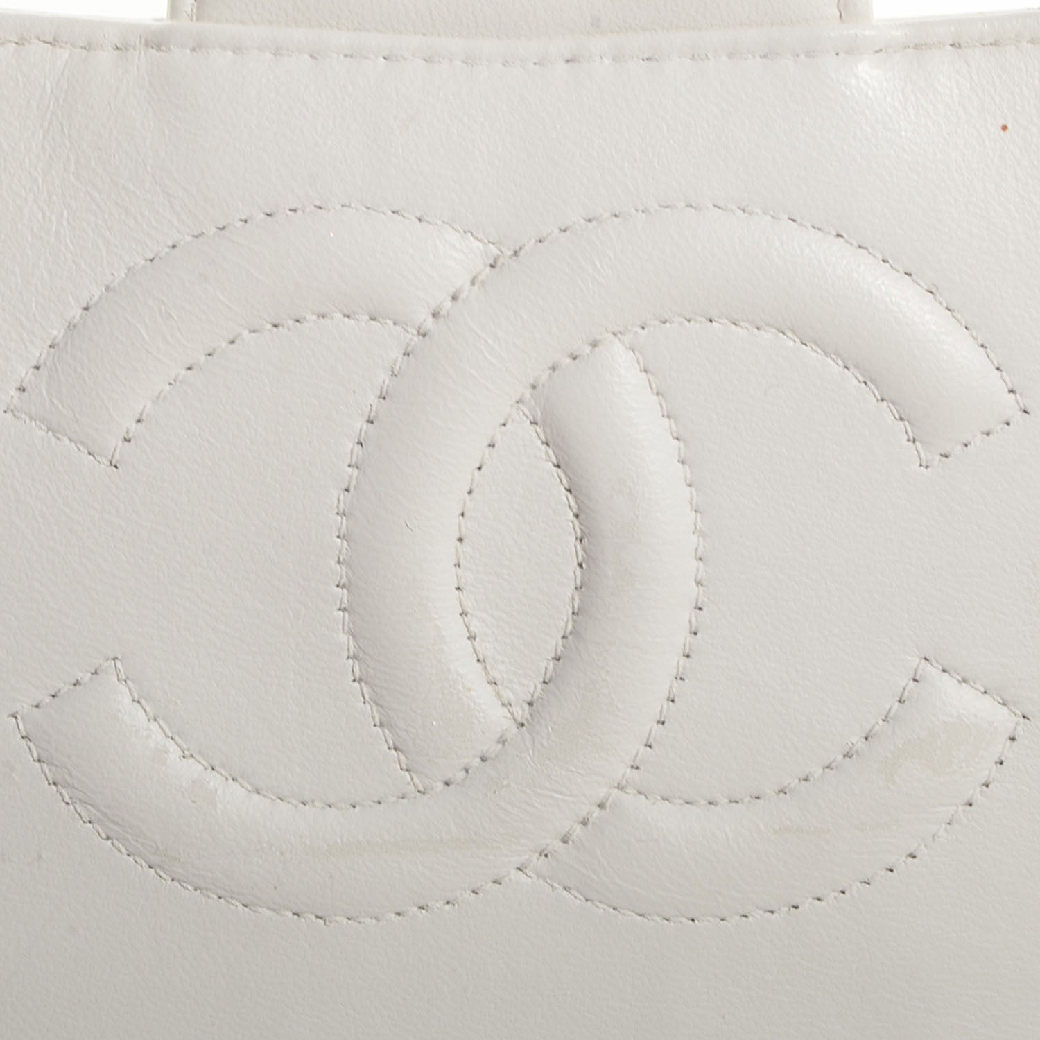 Chanel Patent Perforated Camellia Medium Single Flap White 6 of 9