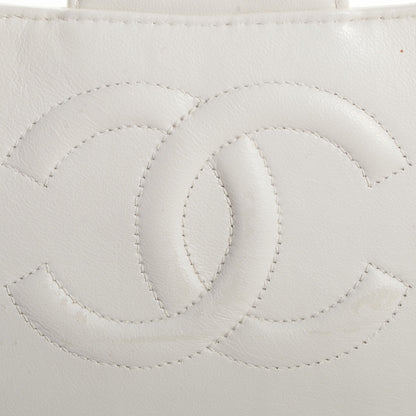 Chanel Patent Perforated Camellia Medium Single Flap White 6 of 9