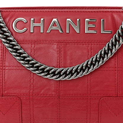 Chanel Lambskin Square Stitched Lax Shoulder Bag Red 8 of 10