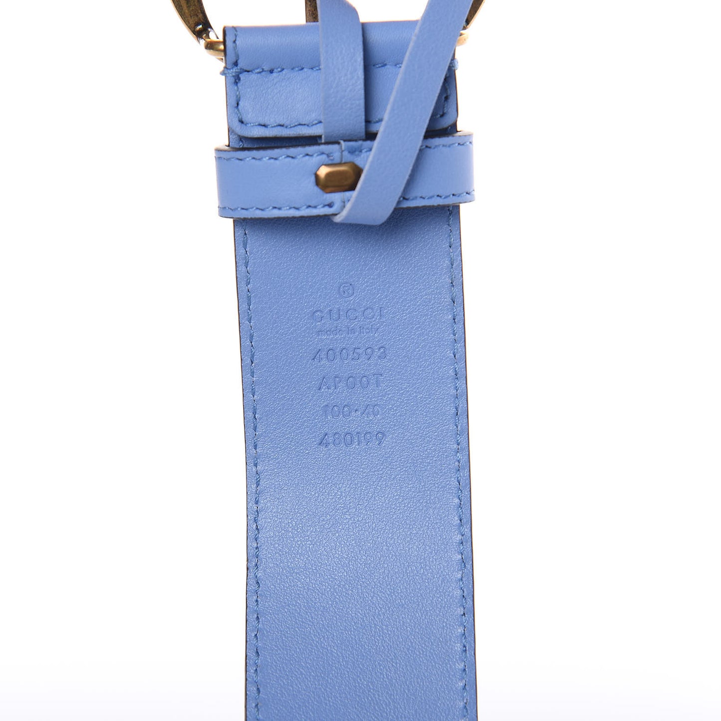 Calfskin Double G 40mm Belt 100 40 Clear Sky Blue