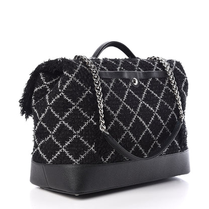 Chanel Tweed Trip Top Handle Flap Black 3 of 9