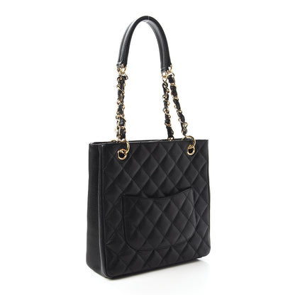 Chanel Caviar Quilted Petit Shopping Tote PST Black 3 of 12