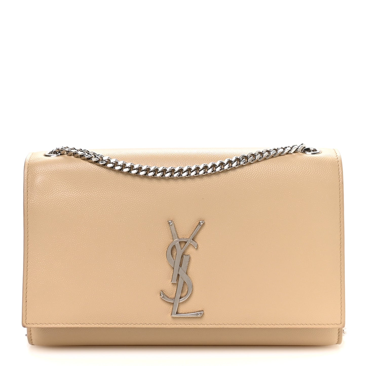 Grain De Poudre Medium Monogram Kate Satchel Sable Beige